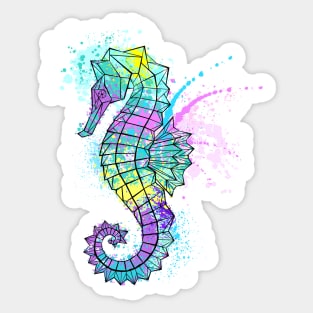 Painted Polygonal Seahorse Sticker